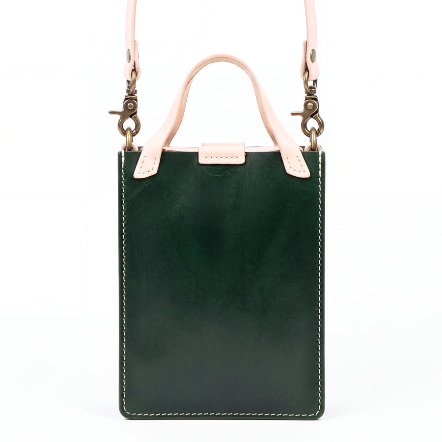 DE LAMASSU® (Alta) verticale leren mini tote met schouderband – Limited Edition
