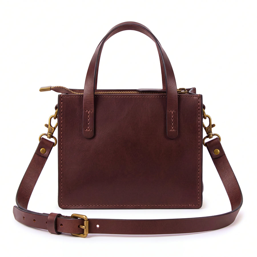 DE LAMASSU® (Mini Tote) leren mini shopper met rits – Limited Edition
