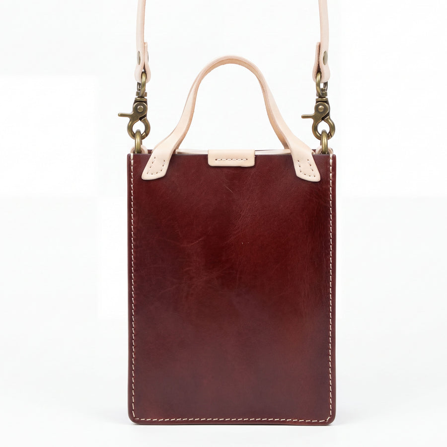 DE LAMASSU® (Alta) verticale leren mini tote met schouderband – Limited Edition