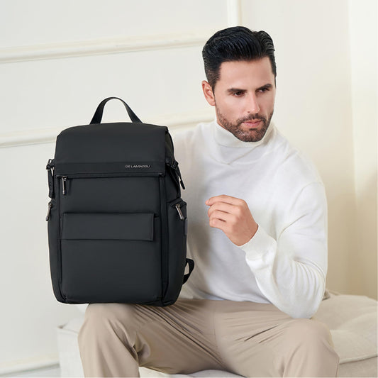 DE LAMASSU® (Felix) laptoprugzak 16 inch – waterdicht & lichtgewicht – USB-aansluiting – zwart – zakelijke rugzak voor dames & heren – school, studie, reizen en werk