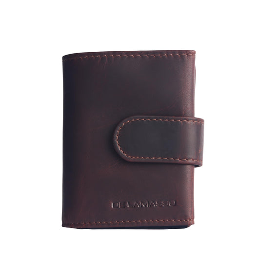 THE LAMASSU® (Roman) RFID Wallet with Pop-Up Card Holder – Genuine Leather & Aluminum – Compact & Secure – Unisex – Luxury Gift Packaging