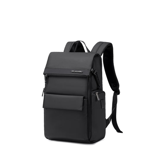 DE LAMASSU® (Felix) laptoprugzak 16 inch – waterdicht & lichtgewicht – USB-aansluiting – zwart – zakelijke rugzak voor dames & heren – school, studie, reizen en werk