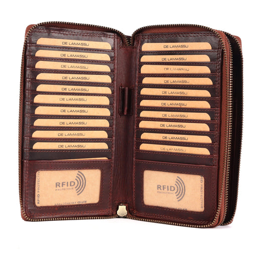 DE LAMASSU® (Zara) Leren Dames Portemonnee & Crossbody – Echt Leer – RFID – Met Smartphonevak – Luxe Geschenkverpakking