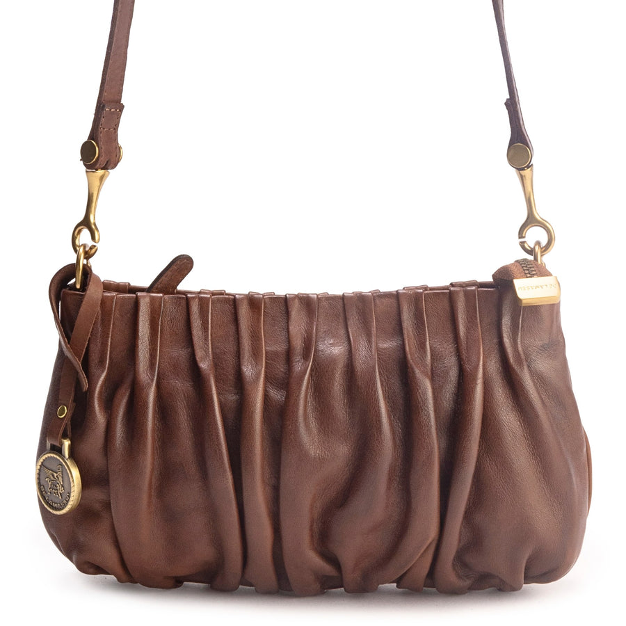 DE LAMASSU® (Piega) geplooide leren crossbodytas