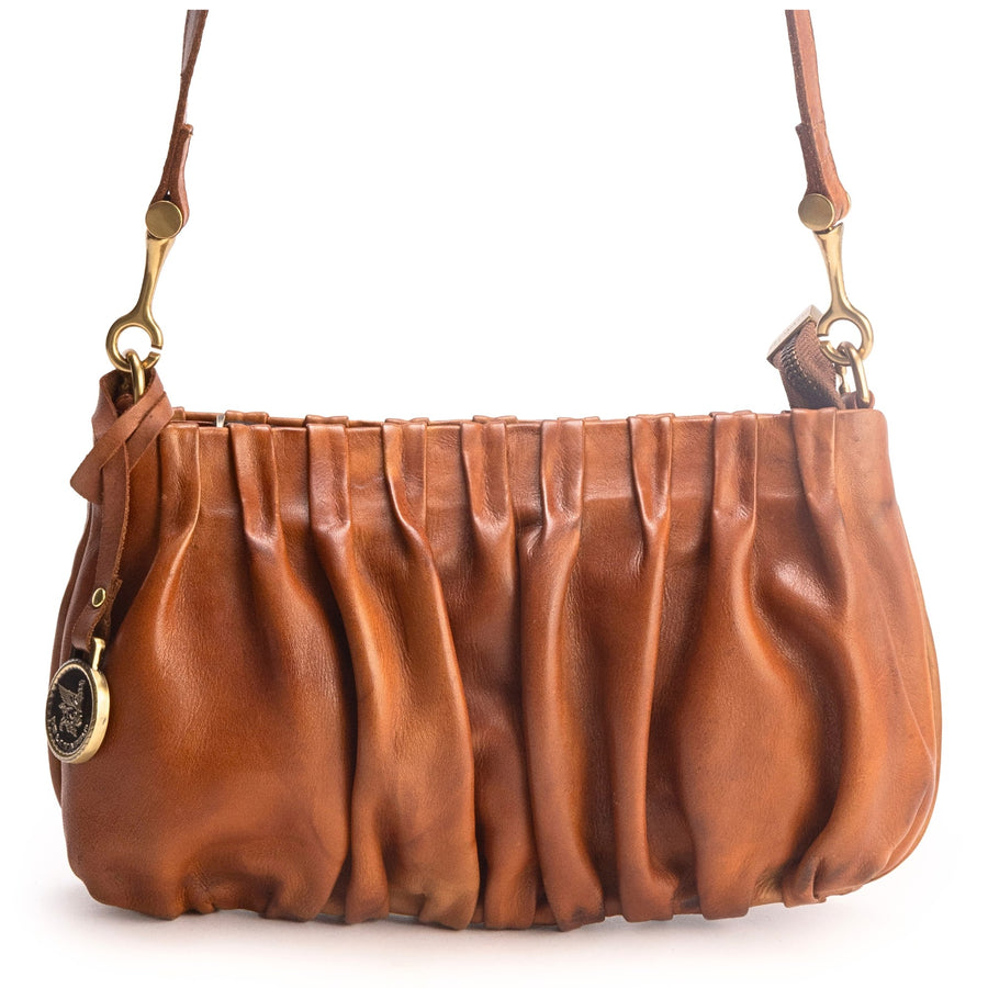 DE LAMASSU® (Piega) geplooide leren crossbodytas