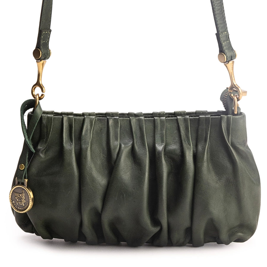 DE LAMASSU® (Piega) geplooide leren crossbodytas