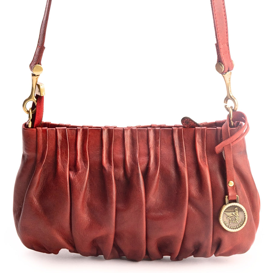DE LAMASSU® (Piega) geplooide leren crossbodytas